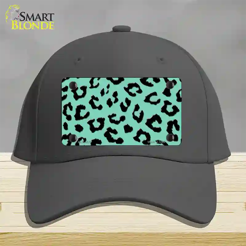 Mint Black Cheetah Novelty License Plate Hat Cotton / Charcoal