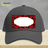 Red Black Cheetah Scallop Novelty License Plate Hat Cotton / Charcoal