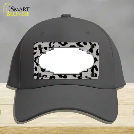 Grey Black Cheetah Scallop Novelty License Plate Hat Cotton / Charcoal