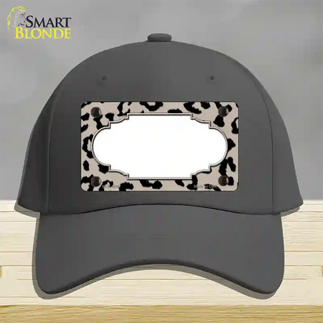 Tan Black Cheetah Scallop Novelty License Plate Hat Cotton / Charcoal