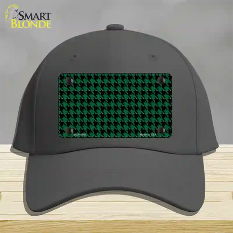 Green Black Houndstooth Novelty License Plate Hat Cotton / Charcoal