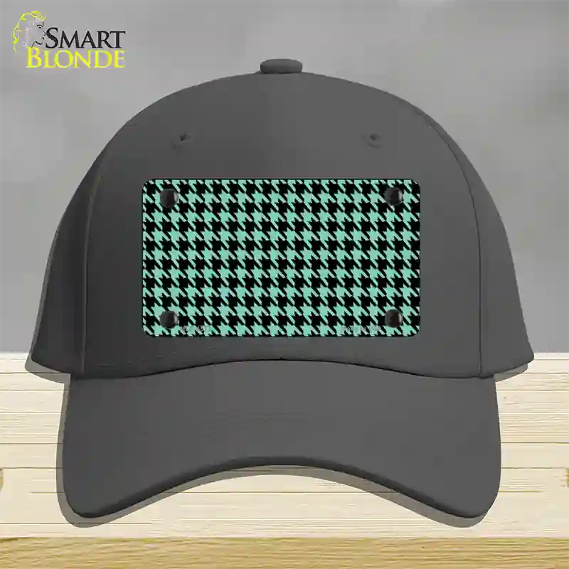 Mint Black Houndstooth Novelty License Plate Hat Cotton / Charcoal