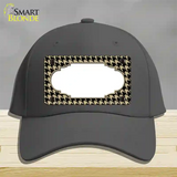 Gold Black Houndstooth Scallop Center Novelty License Plate Hat Cotton / Charcoal