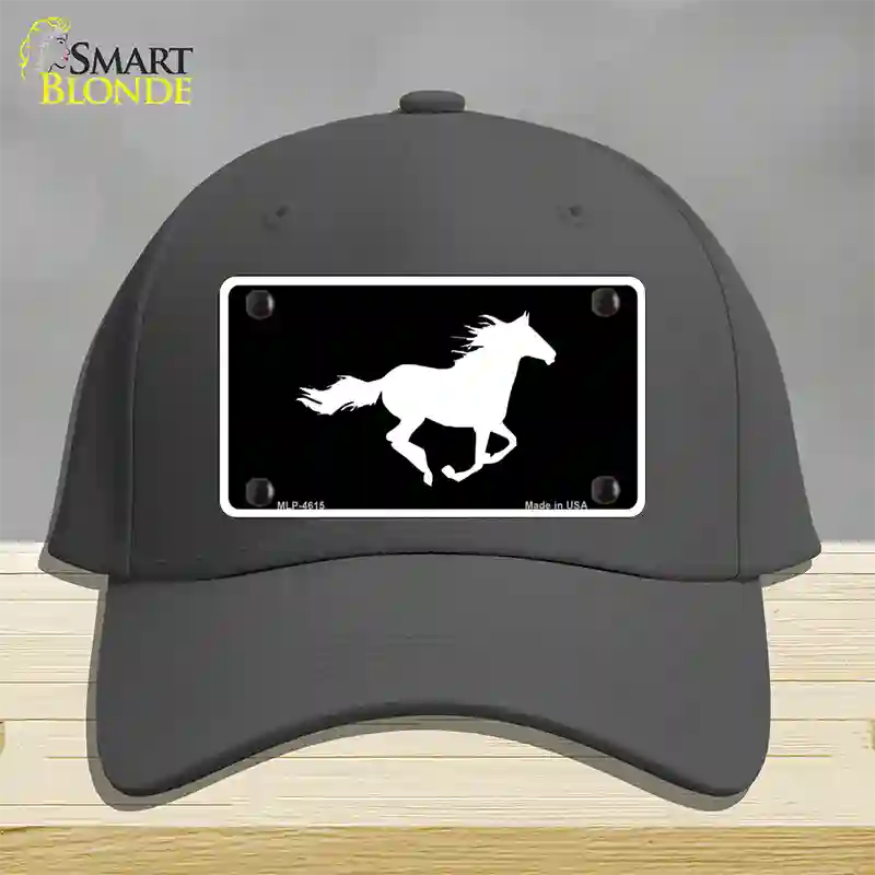 Running Horse Novelty License Plate Hat Cotton / Charcoal