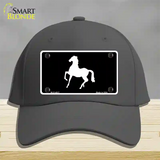 Horse Prancing Novelty License Plate Hat Cotton / Charcoal