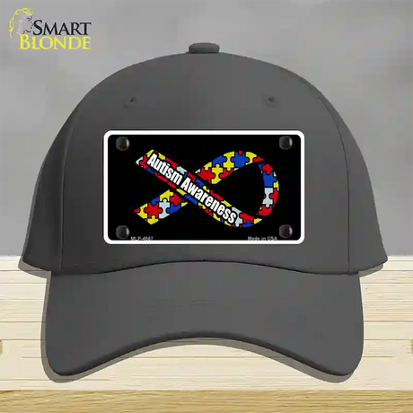 Autism Awareness Ribbon Novelty License Plate Hat Cotton / Charcoal