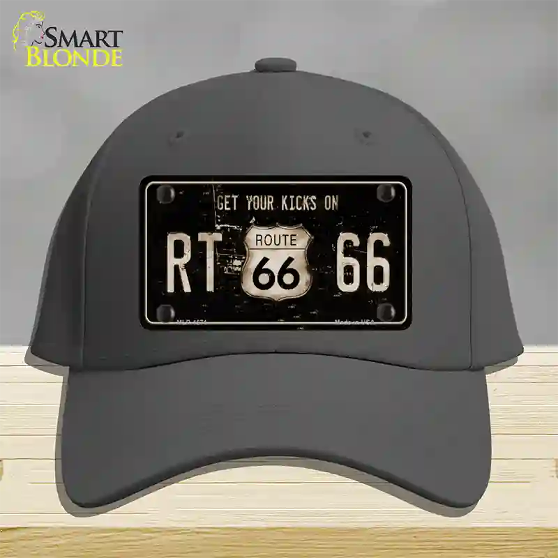 Route 66 Get Your Kicks Novelty License Plate Hat Cotton / Charcoal