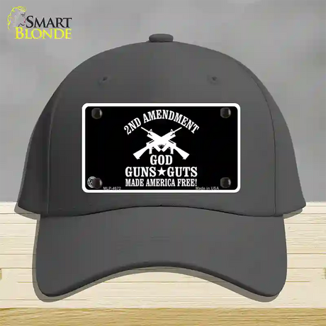 God, Guns, Guts Novelty License Plate Hat Cotton / Charcoal