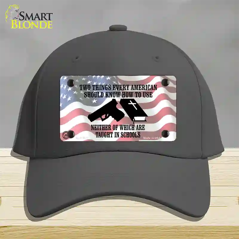 Every American Should Know Novelty License Plate Hat Cotton / Charcoal