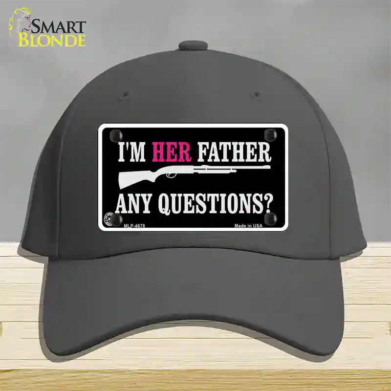 Im Her Father Novelty License Plate Hat Cotton / Charcoal