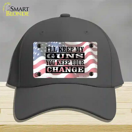 Ill Keep My Guns Novelty License Plate Hat Cotton / Charcoal