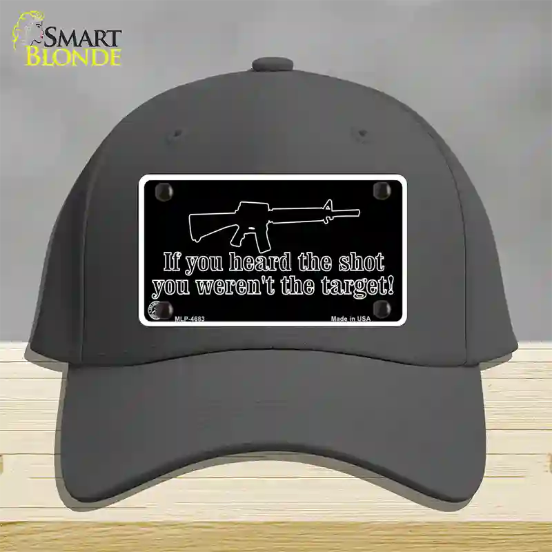 Heard The Shot Novelty License Plate Hat Cotton / Charcoal