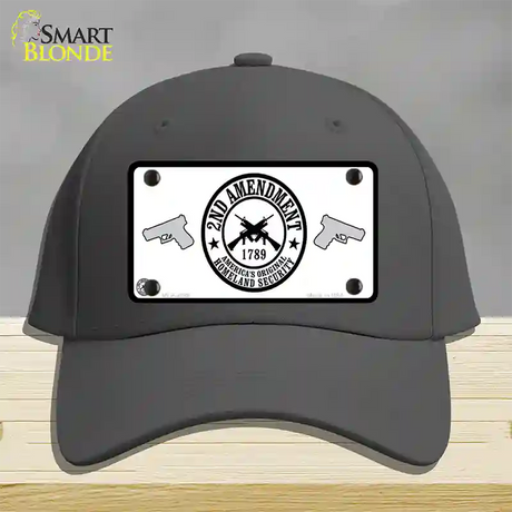 2nd Amendment Novelty License Plate Hat Cotton / Charcoal