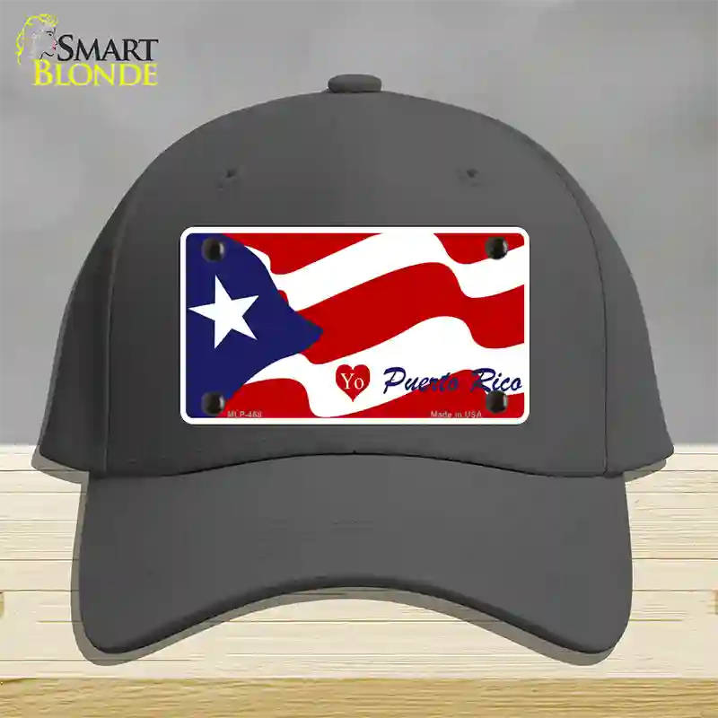 I Love Puerto Rico Novelty License Plate Hat Cotton / Charcoal