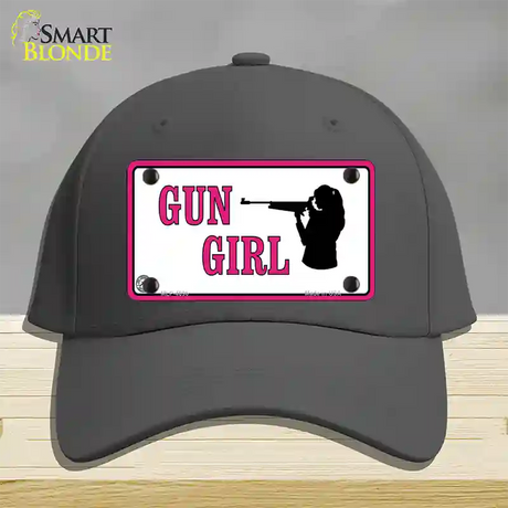 Gun Girl Novelty License Plate Hat Cotton / Charcoal