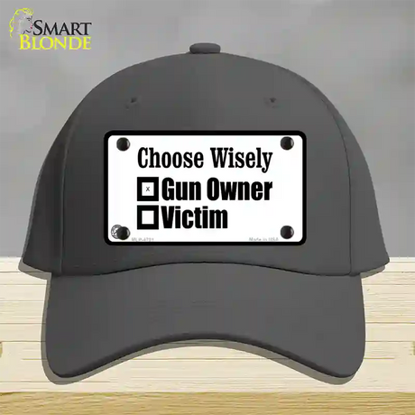 Choose Wisely Novelty License Plate Hat Cotton / Charcoal