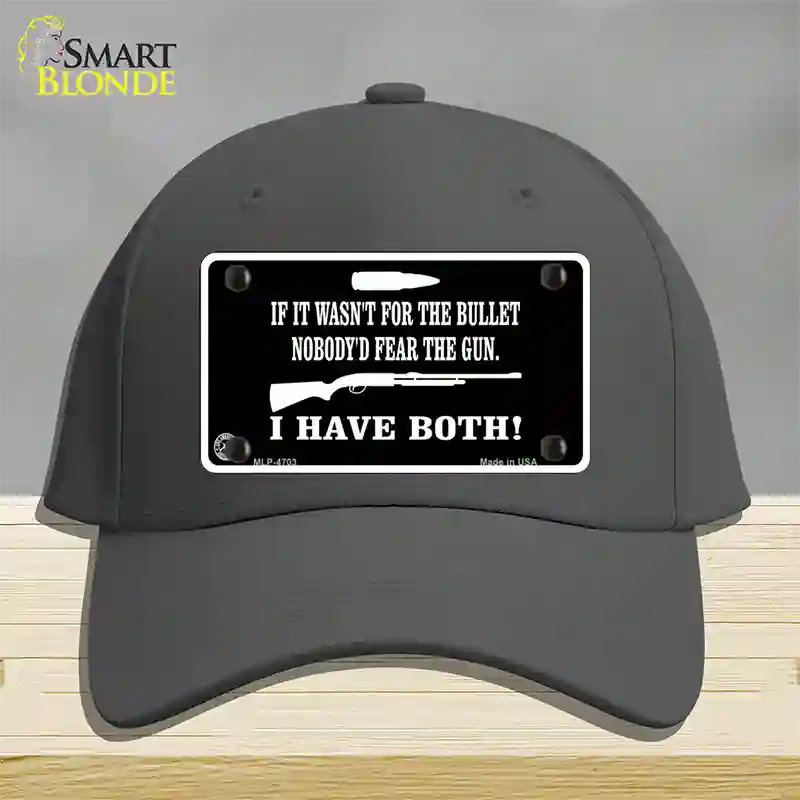 No Bullet No Gun Fear Novelty License Plate Hat Cotton / Charcoal