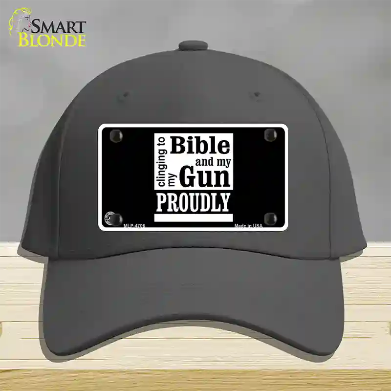 My Bible And My Gun Novelty License Plate Hat Cotton / Charcoal