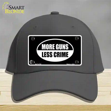 More Guns Less Crime Novelty License Plate Hat Cotton / Charcoal