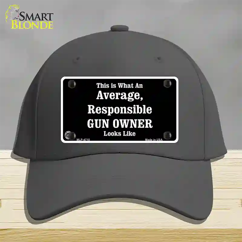 Average Gun Owner Novelty License Plate Hat Cotton / Charcoal