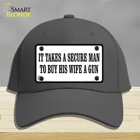 It Takes A Secure Man Novelty License Plate Hat Cotton / Charcoal