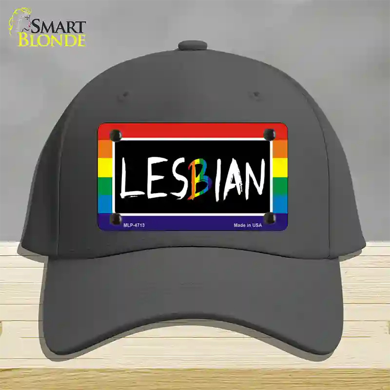 Lesbian Novelty License Plate Hat Cotton / Charcoal