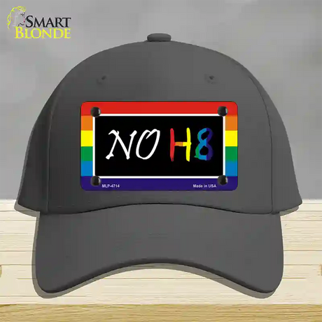 NO H8 Novelty License Plate Hat Cotton / Charcoal