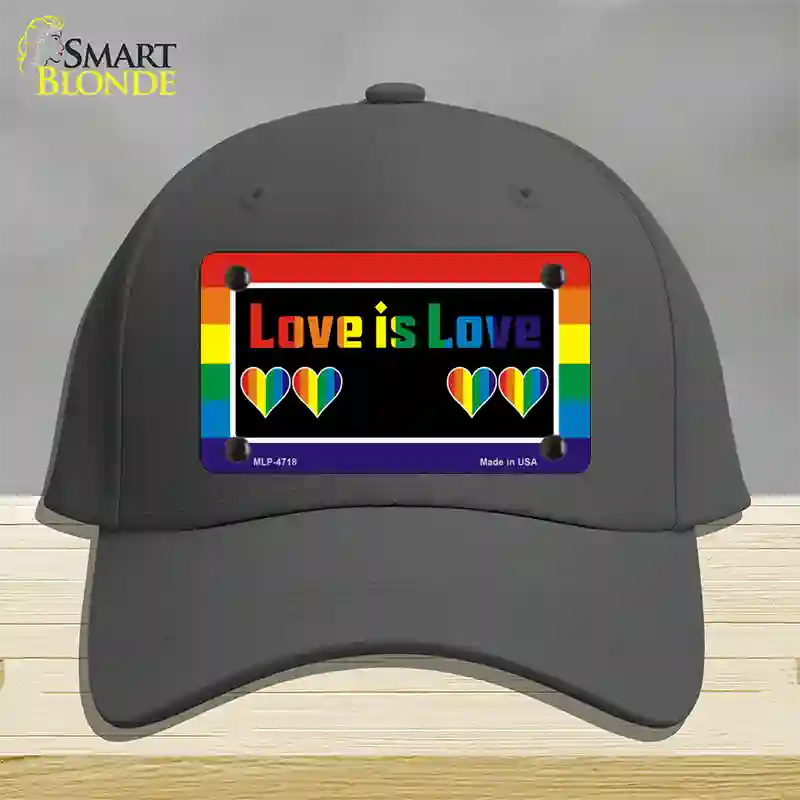 Love Is Love Novelty License Plate Hat Cotton / Charcoal