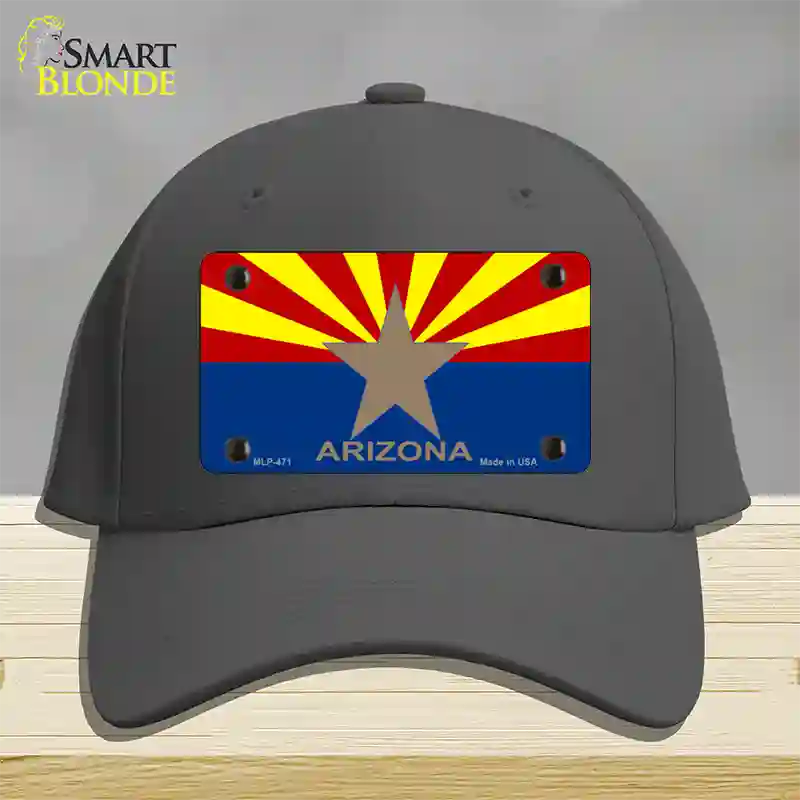 Arizona State Flag Novelty License Plate Hat Cotton / Charcoal