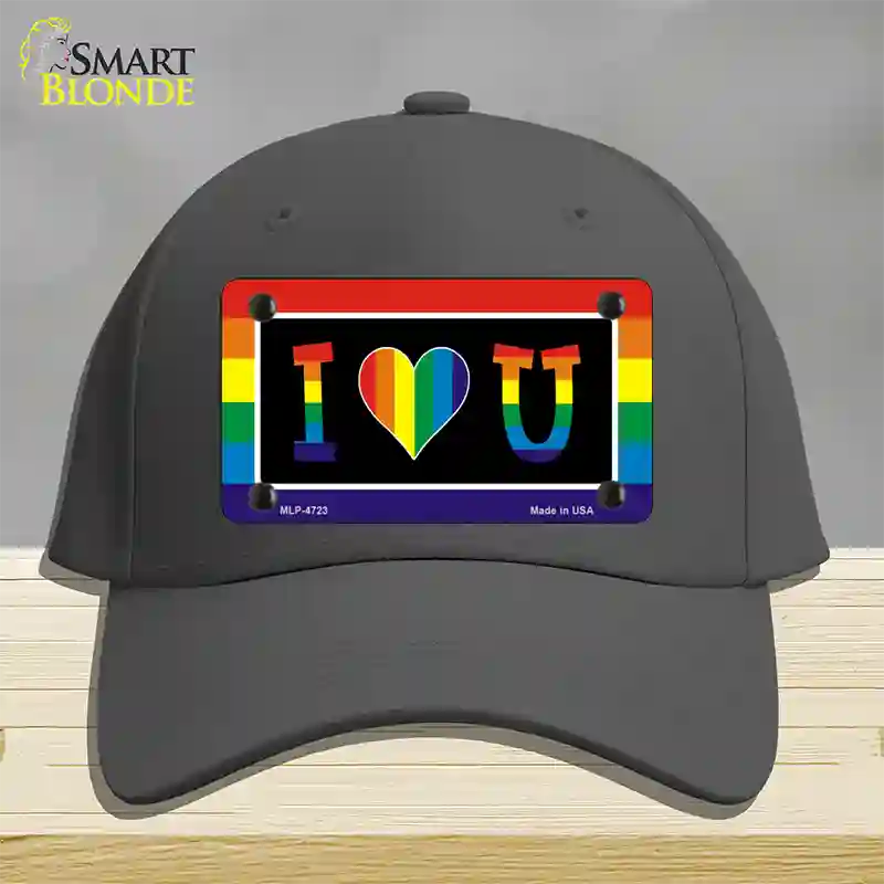 I Love U Novelty License Plate Hat Cotton / Charcoal