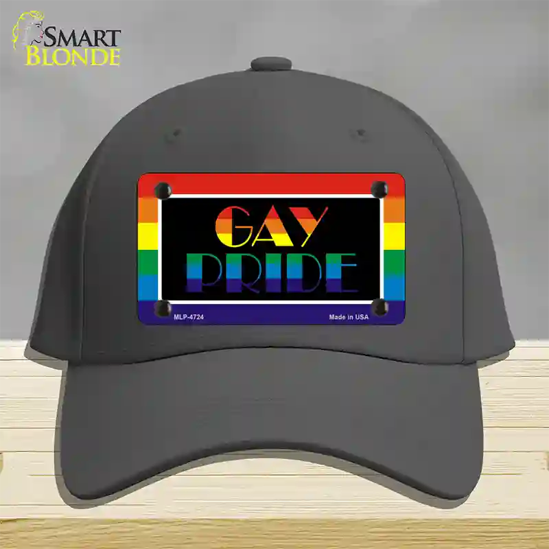 Gay Pride Novelty License Plate Hat Cotton / Charcoal