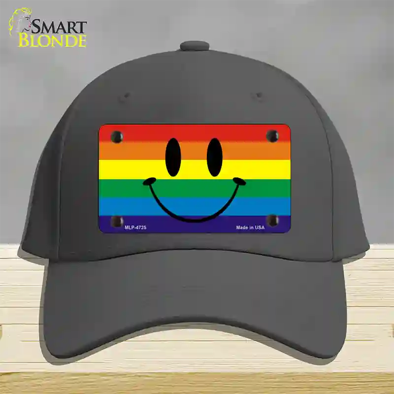 Smiley Face Novelty License Plate Hat Cotton / Charcoal