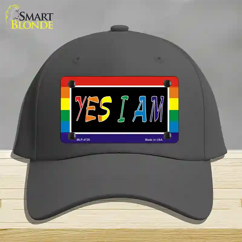 Yes I Am Novelty License Plate Hat Cotton / Charcoal