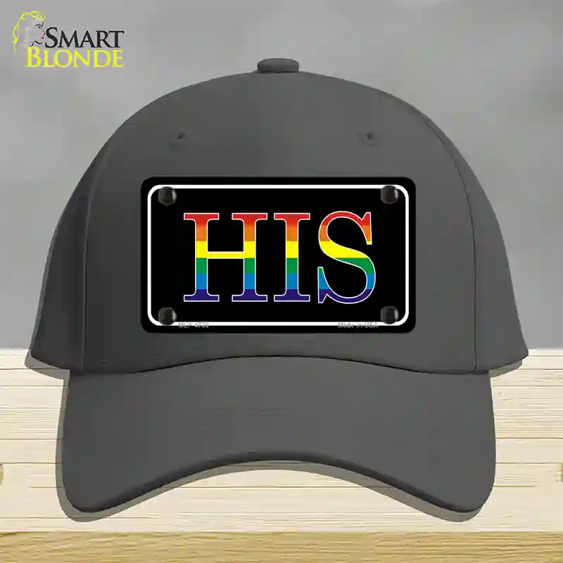 His Rainbow Novelty License Plate Hat Cotton / Charcoal