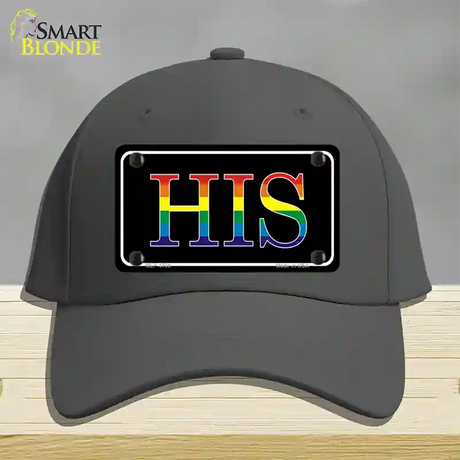 His Rainbow Novelty License Plate Hat Cotton / Charcoal