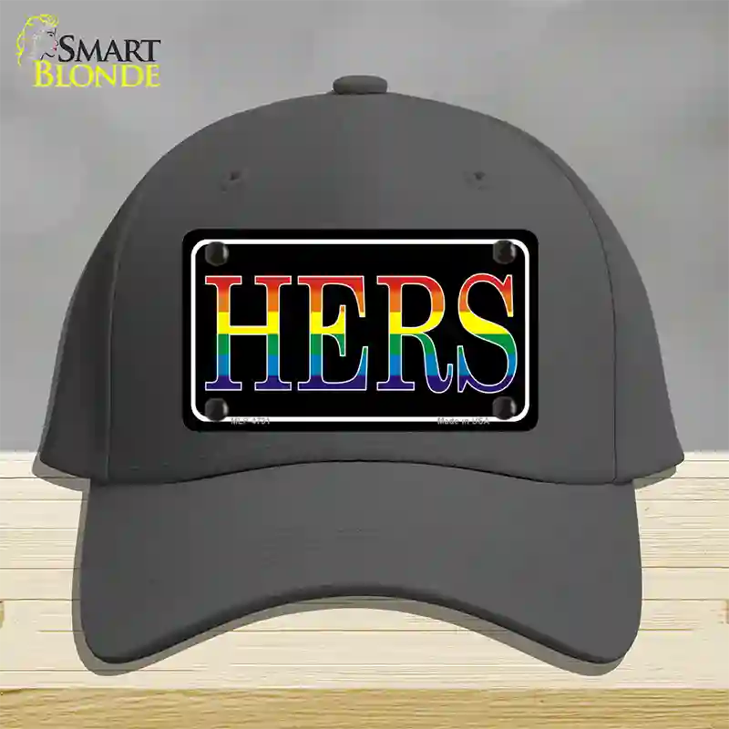 Hers Rainbow Novelty License Plate Hat Cotton / Charcoal