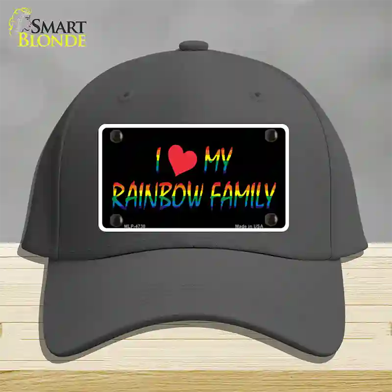 I Love My Rainbow Family Novelty License Plate Hat Cotton / Charcoal