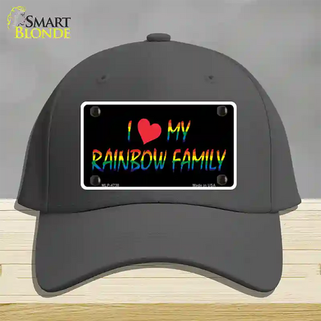 I Love My Rainbow Family Novelty License Plate Hat Cotton / Charcoal