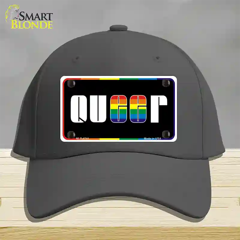 Queer Novelty License Plate Hat Cotton / Charcoal