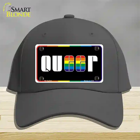 Queer Novelty License Plate Hat Cotton / Charcoal