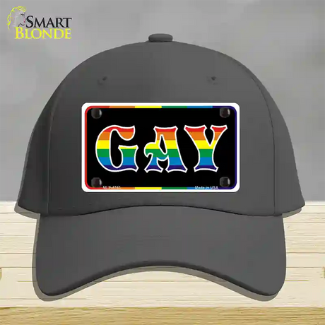 Gay Novelty License Plate Hat Cotton / Charcoal