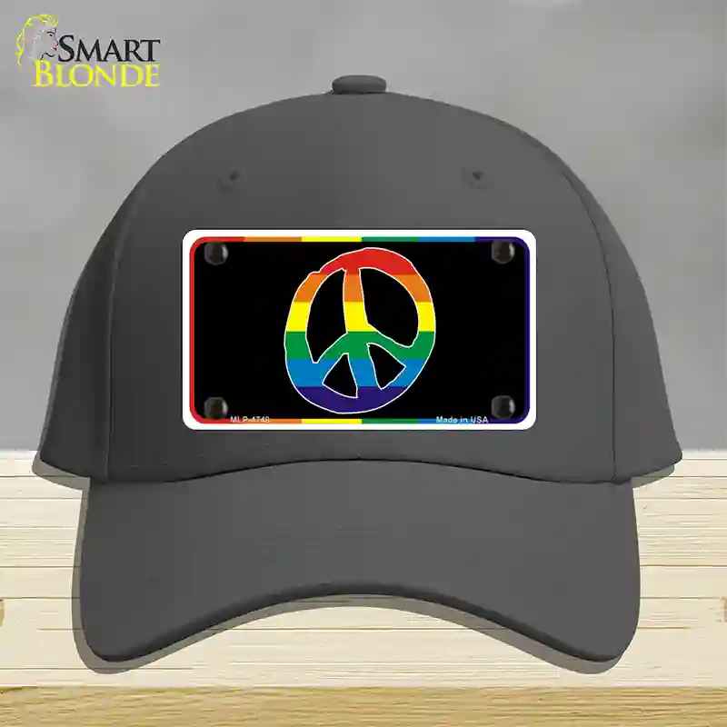 Peace Sign Novelty License Plate Hat Cotton / Charcoal