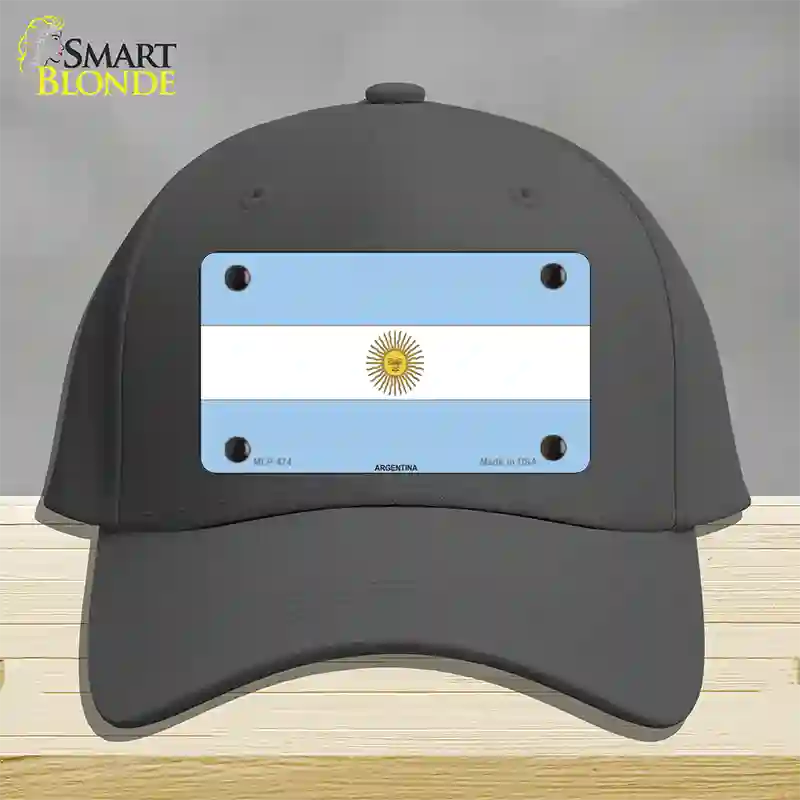 Argentina Flag Novelty License Plate Hat Cotton / Charcoal