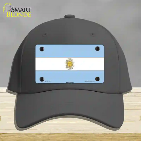 Argentina Flag Novelty License Plate Hat Cotton / Charcoal