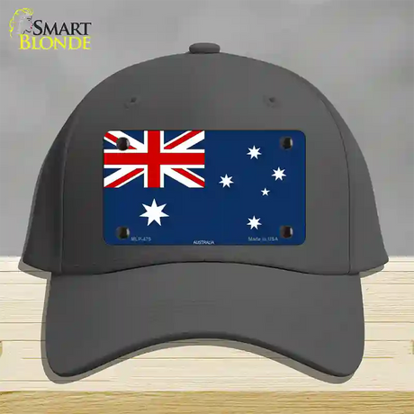 Australia Flag Novelty License Plate Hat Cotton / Charcoal