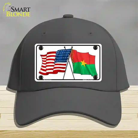 United States Burkina Faso Crossed Flags Novelty License Plate Hat Sign Cotton / Charcoal