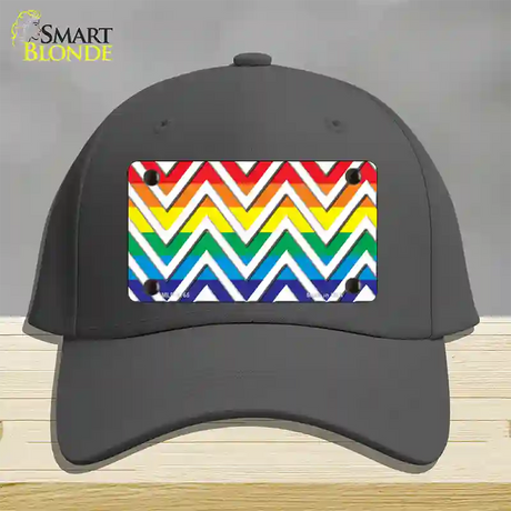 Rainbow White Chevron Novelty License Plate Hat Cotton / Charcoal