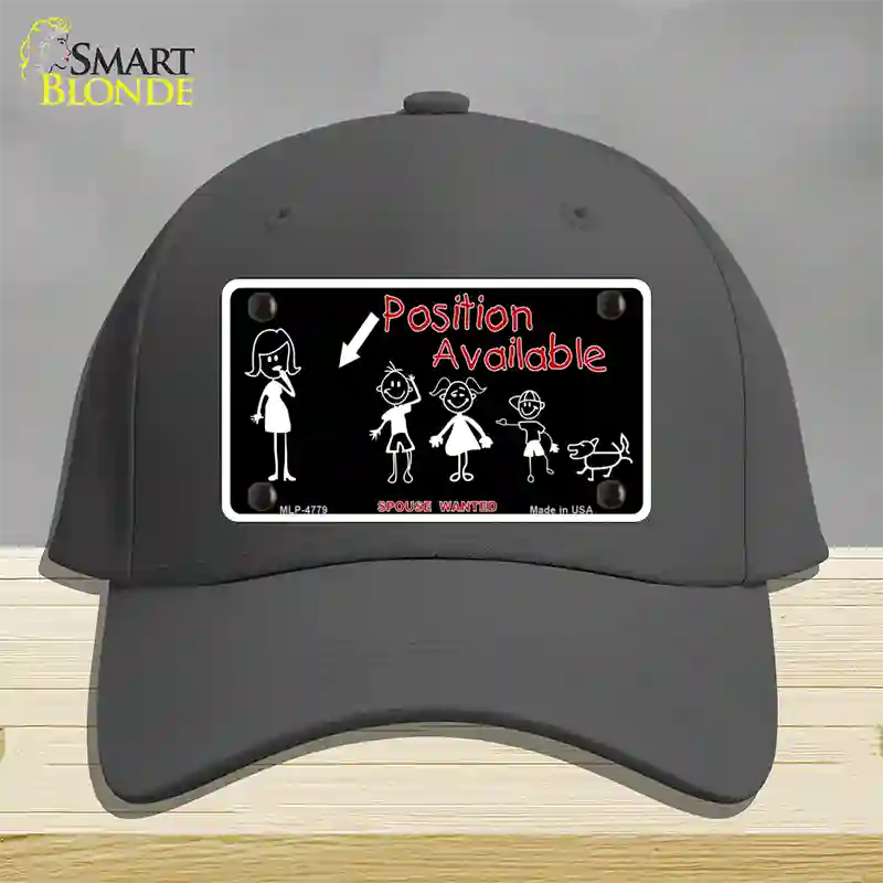 Position Available Male Novelty License Plate Hat Cotton / Charcoal