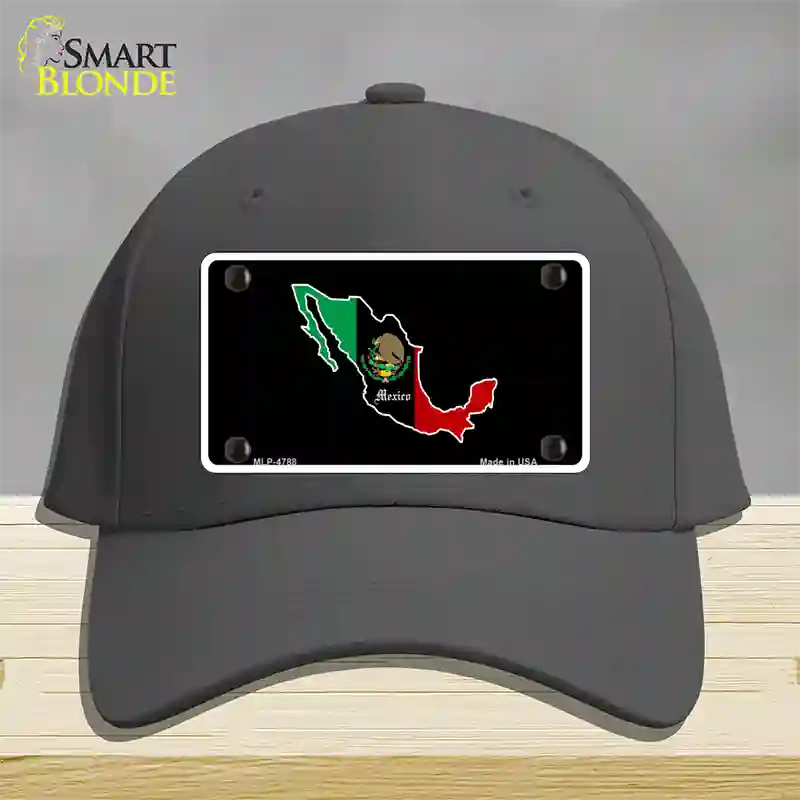 Mexico Outline Novelty License Plate Hat Cotton / Charcoal