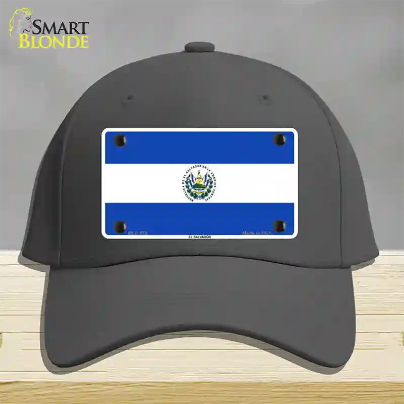 El Salvador Flag Novelty License Plate Hat Cotton / Charcoal